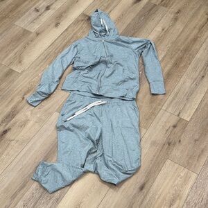 Light Blue Hooded Tracksuit Set